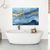 MuchoWow® - Leinwandbilder - Aquarell - Blau - Kunst - Gold Produktbild-Vorschau 4