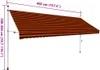vidaXL Store rétractable manuel 400 cm orange et marron Voir les images du produit 7