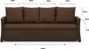 A diagram showing the dimensions of a brown sofa cushion set. Anteprima dell’immagine prodotto