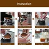 A step-by-step instructional guide on how to use a coffee tamper. Náhled obrázku produktu
