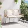 Banc de jardin vidaXL marron et crème en polyrotin Voir les images du produit 3