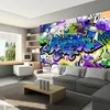 Vlies Fototapete - Graffiti: violet theme 200x140 cm Produktbild-Vorschau 2