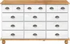 A dresser with multiple drawers against a white background. Voir les images du produit