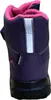 The back view of a purple child's boot with pink lining. Voir les images du produit
