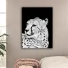 MuchoWow® - Leinwandbilder - Leopard - Weiß - Schwarz, Produktbild-Vorschau 2