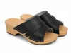 Damen Holzclogs Schwarz aus Echtleder – Klassische Produktbild-Vorschau 4