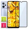 A smartphone and a screen protector are displayed together, with cleaning wipes in the foreground. Produktbild-Vorschau
