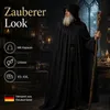 Halloween Umhang XL (160cm) Schwarz mit Kapuze für Vampire, Produktbild-Vorschau 5