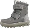 A single gray winter boot for children, shown from the side against a white background. Voir les images du produit