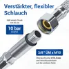 Panzerschlauch 3/8 Zoll ÜM x M10 Flexschlauch geflochten Produktbild-Vorschau 2