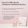 A product shot with marketing text, a cup of coffee, and the product packaging. Produktbild-Vorschau