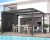 Pergola Bioclimatique Aluminium Gris Anthracite avec Rideau Voir les images du produit 2