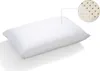 A white pillow on a white background with a close-up inset showing the texture of the material. Produktbild-Vorschau