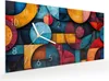 Wanduhr aus Glas mit Motiv Bunte Kreise- 60 x 30 cm - inkl. Produktbild-Vorschau 2