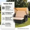 Mucola Fauteuil-cabine de plage en rotin Lit de bronzage Voir les images du produit 11