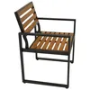 A single outdoor chair with a metal frame and wooden slats. Produktbild-Vorschau