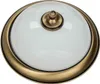 Deckenleuchte rund Ø 31 cm Messing antik Weiß Glas Schirm Produktbild-Vorschau 3