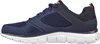 A side view of a blue Skechers sneaker with a white sole. Produktbild-Vorschau