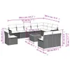 11-tlg. Garten-Sofagarnitur mit Kissen Grau Poly Rattan Produktbild-Vorschau 3