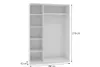 Riva Kleiderschrank - Weiß - 150 x 42 x 215 cm Produktbild-Vorschau 3