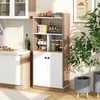 KOMFOTTEU Drewniany regał z drzwiami, kolumna do Podgląd zdjęcia produktu 7