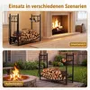COSTWAY Kaminholzregal mit Kaminbesteck, Brennholzregal Produktbild-Vorschau 4
