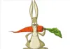 Wallario selbstklebendes Poster - Lustiger Hase mit Möhre Produktbild-Vorschau 1