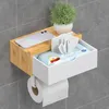 Toilettenpapierhalter mit Ablage Bambus Produktbild-Vorschau 1