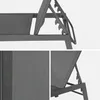 A collage of close-up images of a gray chaise lounge, showing its frame, mesh fabric, and adjustable backrest mechanism. Anteprima dell’immagine prodotto