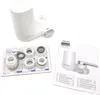 A white Philips faucet water filter and its accessories are laid out on a white background, along with a user manual. The filter is the main subject, shown from a slightly elevated angle. The accessories are presented in a transparent blister pack, and the Náhľad obrázku produktu