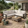 BEAUTYSOFA | VERDINO Gartenecke Beige – Garten Lounge Ecke Produktbild-Vorschau 1