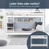 A white bunk bed with bedding and decorative items in a child's room. Produktbild-Vorschau