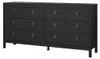 Komoda 8-szufladowa, matowa czerń, szerokość 159,6 cm - Podgląd zdjęcia produktu 3