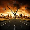 Wallario Design Wanduhr Skyline am Ende der Straße aus Produktbild-Vorschau 1