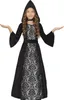 Principessa medievale con cappuccio vestito nero Halloween Anteprima dell’immagine prodotto 7