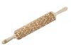 A wooden rolling pin with an engraved floral pattern is shown against a white background. Produktbild-Vorschau