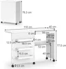 Vicco Stół do szycia Carmen, 118.5 x 79.5 cm z 3 półkami, Podgląd zdjęcia produktu 3