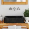 vidaXL Umyvadlo 45x30x12 cm Mramor vysoký lesk černý Náhled obrázku produktu 2
