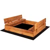 Springos® Sandkasten mit Sitzbänken 120 x 120 cm Produktbild-Vorschau 3