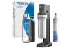 A Brita sodaTRIO water carbonator set is displayed against a white background, including the carbonator machine, two bottles, a CO2 cylinder, and the product packaging. Produktbild-Vorschau