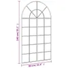 A line drawing of a black arched window mirror with dimensions indicated. Náhľad obrázku produktu