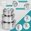 Belle Vous 3er Pack Brotdose Edelstahl - Lunchbox Set mit Produktbild-Vorschau 3
