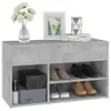 The Living Store Schuhbank Betongrau 80x30x45 cm Produktbild-Vorschau 4