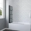 Badewannenaufsatz ohne bohren Schwarz matt Kariert 120 x Produktbild-Vorschau 3