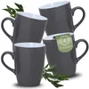 Kaffeetassen 4er Set aus Keramik 340ml, Teetassen in Grau Produktbild-Vorschau 1