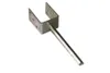 A metal U-shaped post anchor with a threaded rod extending from the base, isolated on a white background. Produktbild-Vorschau