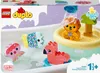 The image shows the packaging of a LEGO Duplo bath toy set, featuring colorful floating animals in a bathtub with water and bubbles. Náhled obrázku produktu