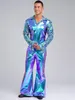 Herren Disco Kostüm Metallic Jumpsuit Gr M 70er Jahre Produktbild-Vorschau 2