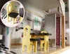 Drevený domček pre bábiky z MDF + nábytok 122cm XXL LED Náhľad obrázku produktu 13