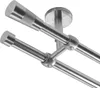 Gardinenstange mit Deckenhalterung I Metall Edelstahl Look Produktbild-Vorschau 1